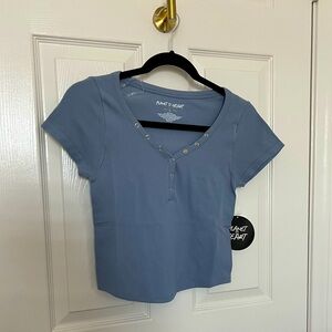 NWT Womens Short Sleeve Henley